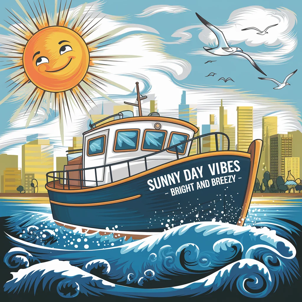 Sunny Day Vibes - Bright and Breezy Funny Boat Names