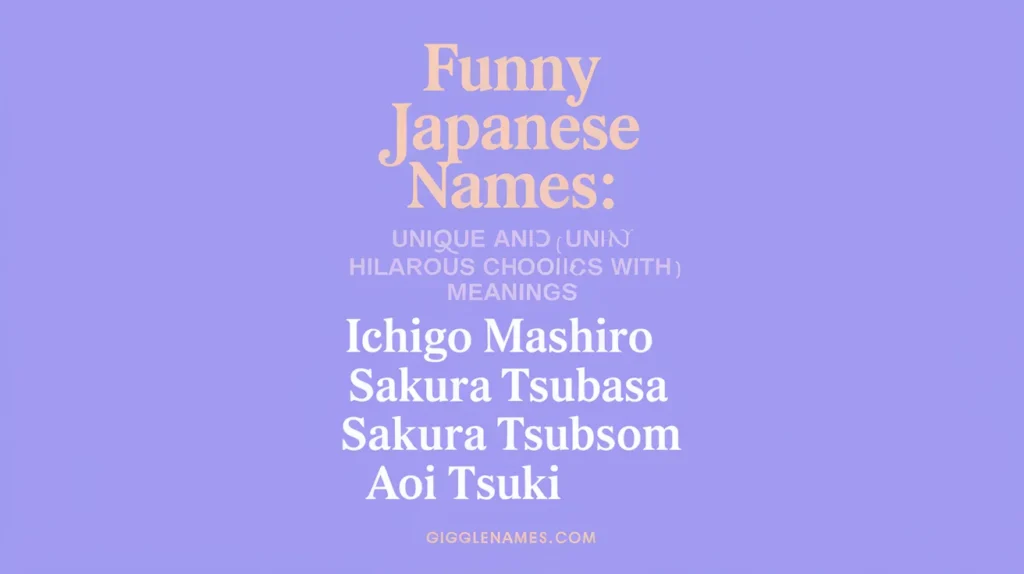 175+Funny Japanese Names: Unique and Hilarious Choices with Meanings